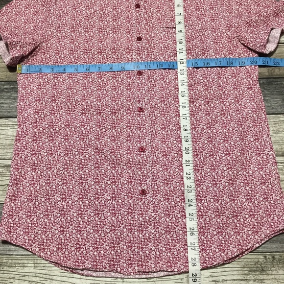 Topman Classic Fit Floral Button Up Shirt Men’s M Red White Short Sleeve. - Picture 2 of 7